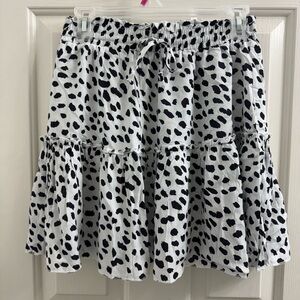 Black and White Polka Dot Mini Skirt